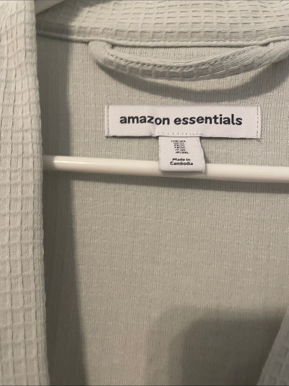 Amazon Essentials Light Sage Waffle-Knit Robe Jacket - Picture 3 of 4